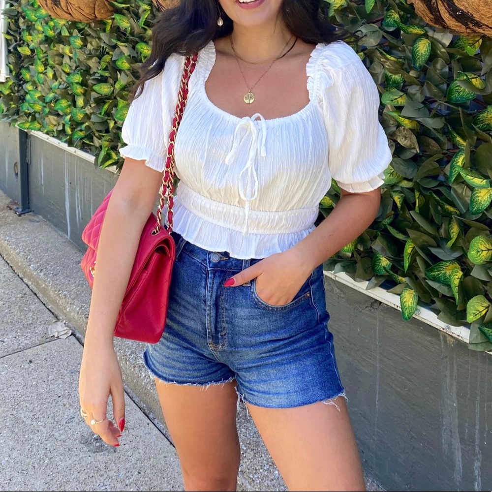 White crop top